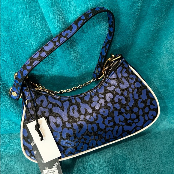 Von Dutch Black and Blue Shoulder Bag - Picture 2 of 3